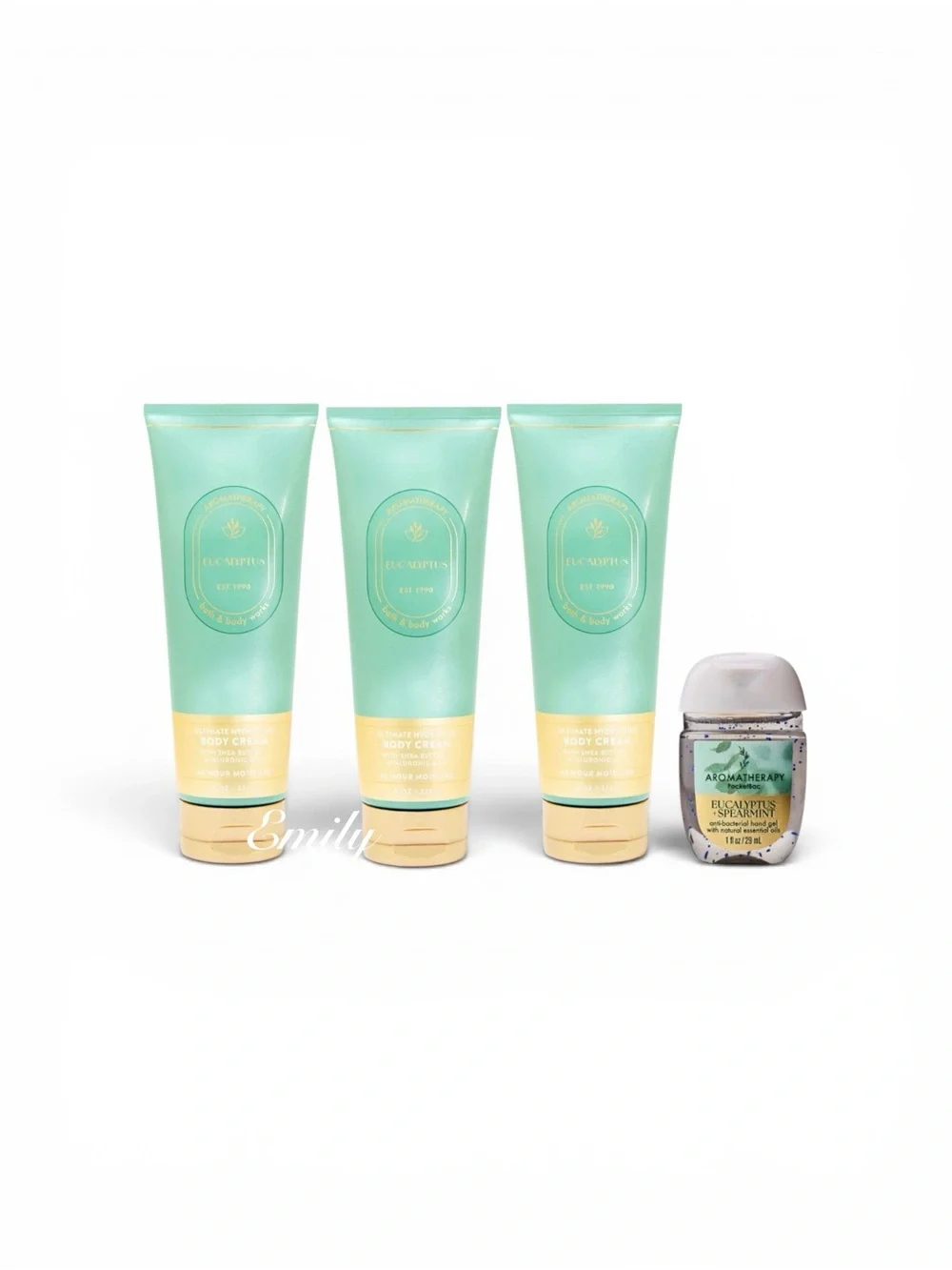 3X Bath & Body Works AROMATHERAPY EUCALYPTUS Body Cream 8 oz Set Bundle